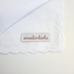 Embroidered Anatomical Heart Gift Handkerchief I Love You Hankie Valentines Day Gift Anniversary Present by wrenbirdarts