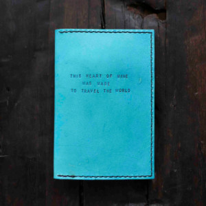 Custom Leather Passport Holder, Passport Cover, Womens Travel Gift (Turquoise Color)