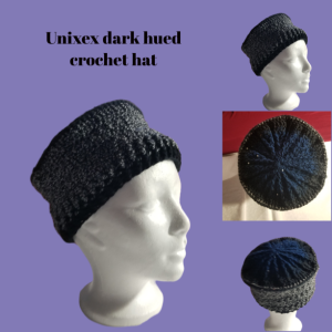 Unisex crochet dark hued hat