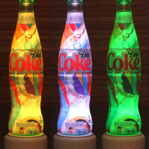 Coke Coca Cola Soda 12 oz RGB LED Remote Control Color Changing Bottle Lamp Bar Light Accent lamp Glass Diet Coke