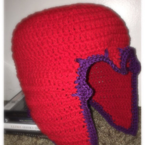 Crochet Magnet Helmet red and purple / master of magnetism / you choose size and color