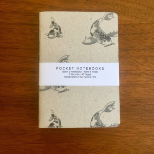 Koi Fish Notebooks 2 pack 3.5in x 5in Pocket Notebook handcrafted journal diary sketchbook gift set handmade kraft Premium Notebook no logos