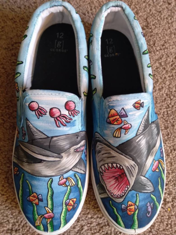 Shark Shoes -- Coral Reef Version
