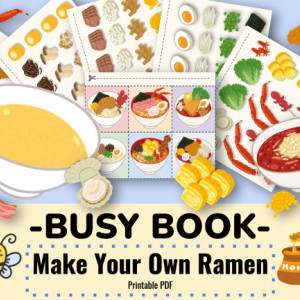 Make Your Own Ramen Printable Busy Book, Toddler Learning Binder, Homeschool Folder Activities, Preschool, Kindergarten, Toddler Activities