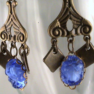 Rhapsody in Blue Earrings Vintage Style
