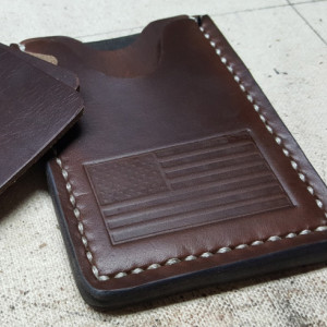 Mens Brown Leather Wallet // Card Case // Classic // Horween // HandStitch