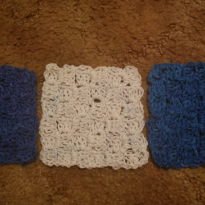 Dark Blue and White Crochet Coaster Set 