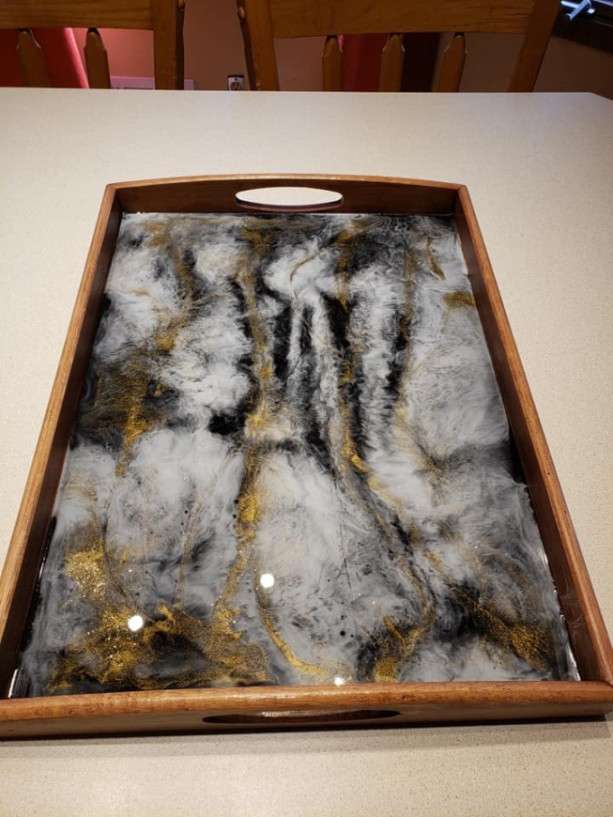 Small Stone Geode Look Serving Tray, Resin Art, Epoxy Art, Hand P | aftcra