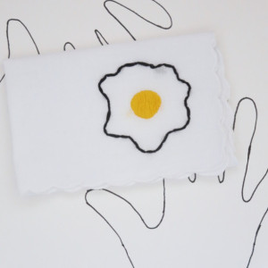 Hand Embroidered Egg Hankie by wrenbirdarts