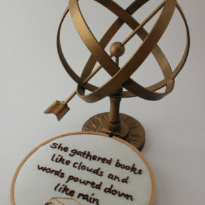 Beautiful Book Quote, Perfect for the Reader. Modern Embroidery Hoop Wall Hanging Decor.