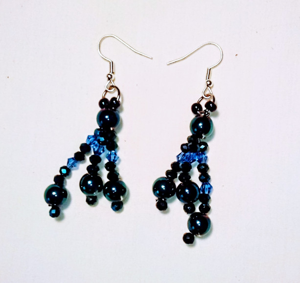All blue dangle earrings 