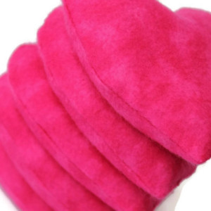 Heart Shaped Bean Bags (Set of 5) Hot Pink Flannel Birthday Party Favors Valentine's Day (Includes US Shipping)