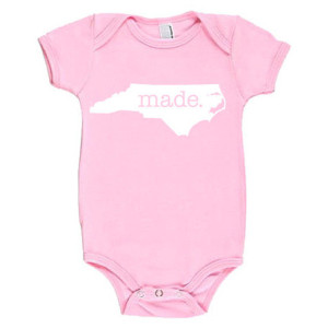 North Carolina 'Made.' Cotton One Piece Bodysuit - Infant Girl and Boy
