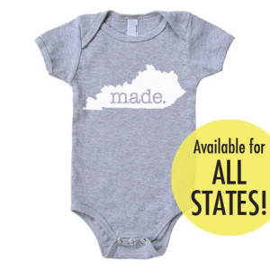 All States 'Made' Cotton Baby One Piece Bodysuit - Infant Girl and Boy