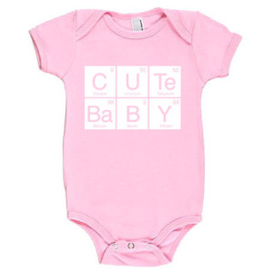Cute Baby Periodic Table Cotton Baby One Piece Bodysuit - Infant Girl and Boy