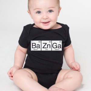BaZnGa Periodic Table Cotton Baby One Piece Bodysuit - Bazinga Infant Girl and Boy
