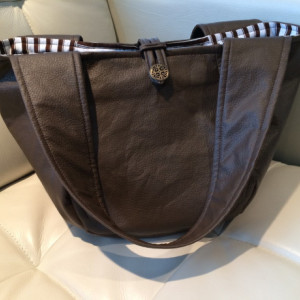 Brown Leather Bag /// Large Purse