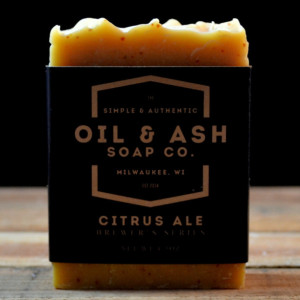2 Pack- Citrus Ale Beer Soap, Exfoliant Soap, Handmade Soap, All Natural Soap, Cold Process Soap, Essential Oil Soap