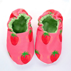 Cloth Baby Shoes, Strawberry Baby Shoes, Baby Slippers, Original Fabric, Woodland, Spring Shoes, Pink Cloth Shoes