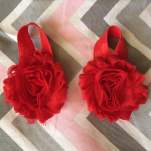 Barefoot Baby Sandals, Red Barefoot Baby Sandals, Newborn Barefoot Sandals, Flower Sandals, Toddler Sandals, READY TO SHIP 