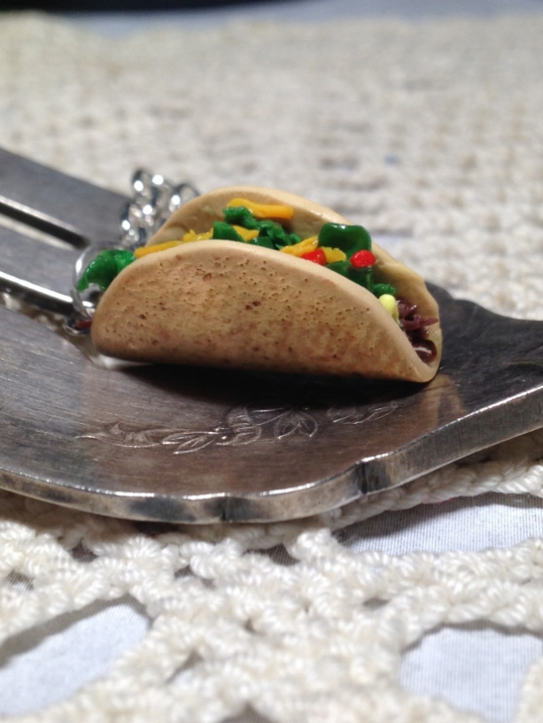 Miniature Clay Taco Necklace