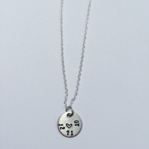 Anniversary necklace on sterling silver chain