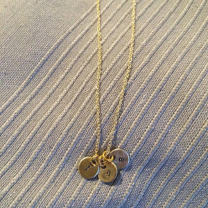 Dainty Gold Initial Necklace with Heart {Also available in silver}