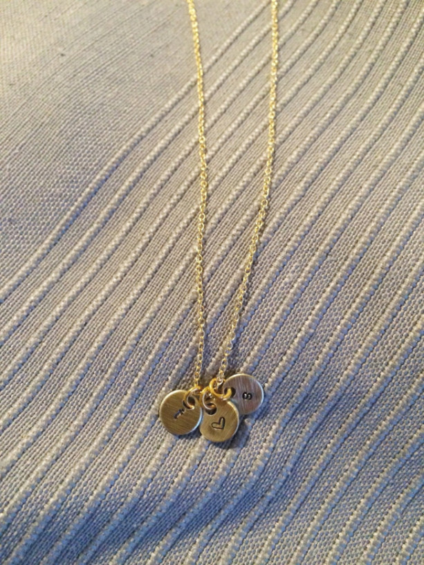 Dainty Gold Initial Necklace with Heart {Also available in silver}