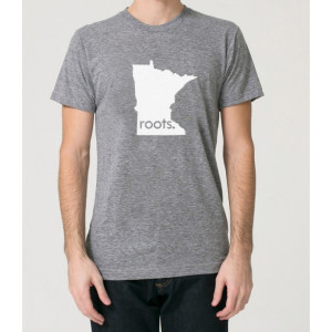 State 'roots.' Tri Blend Track T-Shirt - Unisex Tee Shirts Size S M L XL
