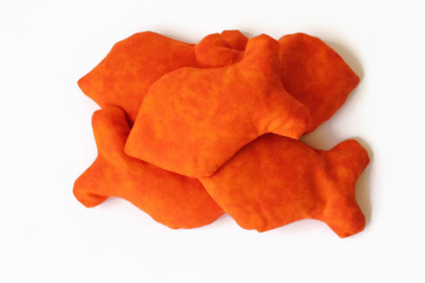 Goldfish Bean Bags (Set of 5) Bright Orange Party Toss Game Preschool (Includes US Shipping)