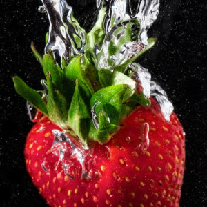 Strawberry Splash - 8 x 12 Fine Art Print - Kitchen Decor