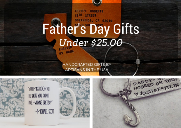 Unique Father's Day Gifts Under $25 - Handmade gift ideas for him - aftcra - gifts - handcrafted gifts - American made gifts - Made in USA gifts for Fathers Day
