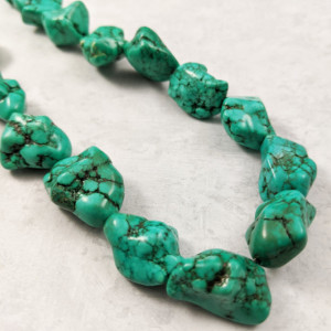The Mikayla | handmade choker necklace, green synthetic turquoise, magnesite, turquoise nugget beads, statement necklace, Gifts for Her