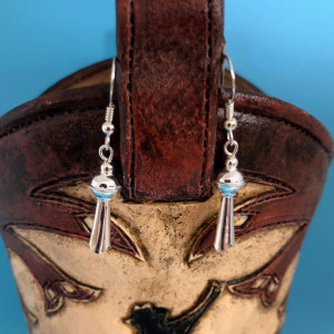 Southwestern Squash Blossom Earrings in Sterling Silver
