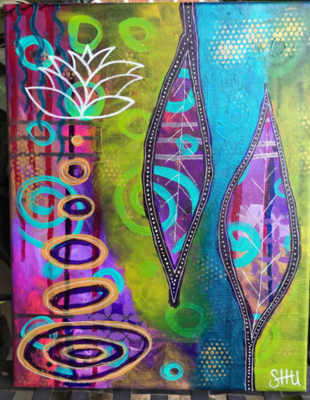 Mixed Media Abstract Intuitive Canvas Painting
