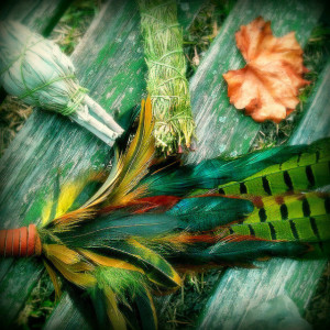 Smudge Fan-Pheasant-Hen, Blue-Green-Yellow-Cruelty free feathers, Henna Dyed