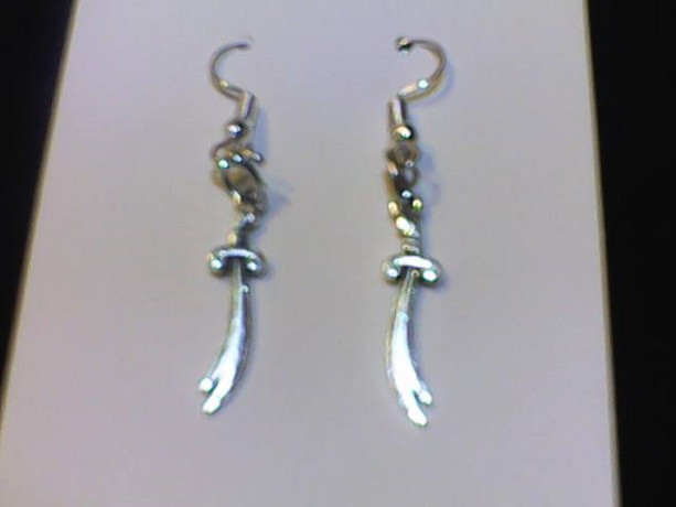 Medieval Sword Silver colored earring. Homemade