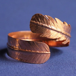 Copper Cuff Foldformed Feather