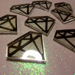 diamond charm,mirror diamonds,laser cut