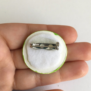 Handmade Brooch Lime Pin Clay Fruit Slice Artisan Jewelry Accessory