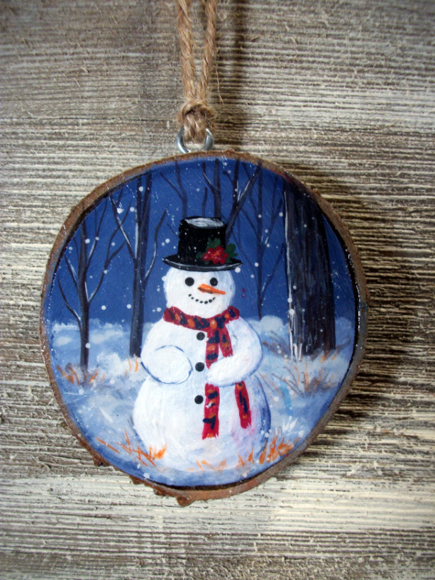 Rustic Snowman Ornament