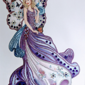 Lilac Crystal Beaded Art _ sold