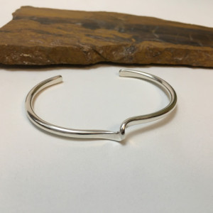 Forged Loop Silver Bracelet-Size 6.75 to 7
