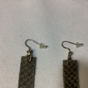 Gray leather earrings 