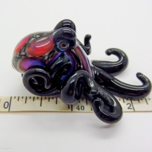 The Elvis Kracken Collectible Wearable  Boro Glass Octopus Necklace / Sculpture Made to Order