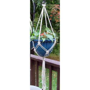 48 Inch Square Knot Macrame Plant Hanger, 100% Cotton Rope