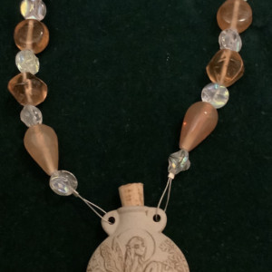 Fairy Jar Vintage Peach & Clear Glass Bead Necklace