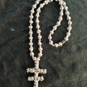 komboskini/orthodox prayer rope 50 knot- silver Byzantine cross