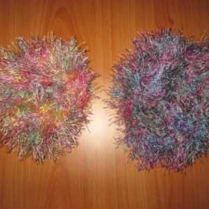 Hand Knit Scrunchies- Confetti and Tropical