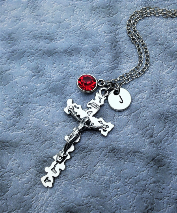 Personalized Crucifix Necklace 